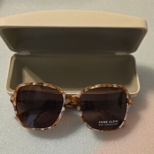 Anne Klein Tortoise Shell Sunglasses with Dark Brown Lenses